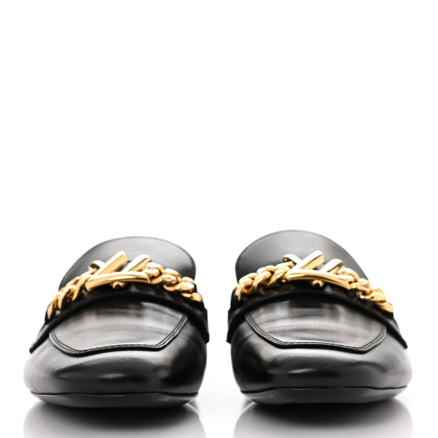 Calfskin Upper Case Flat Loafer 38 Black