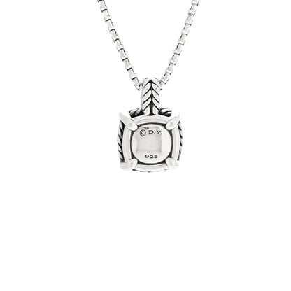 David Yurman Sterling Silver Diamond Black Onyx 9mm Chatelaine Pave Bezel Pendant Necklace 5 of 6