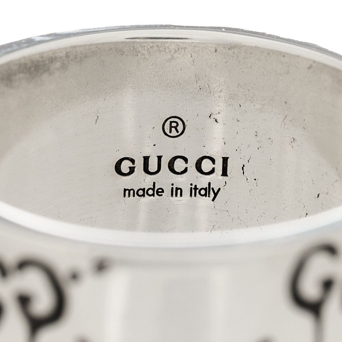Gucci Sterling Silver GucciGhost Hamlet Skull Band Ring 58 8.5 6 of 7