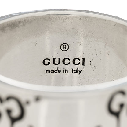 Gucci Sterling Silver GucciGhost Hamlet Skull Band Ring 58 8.5 6 of 7