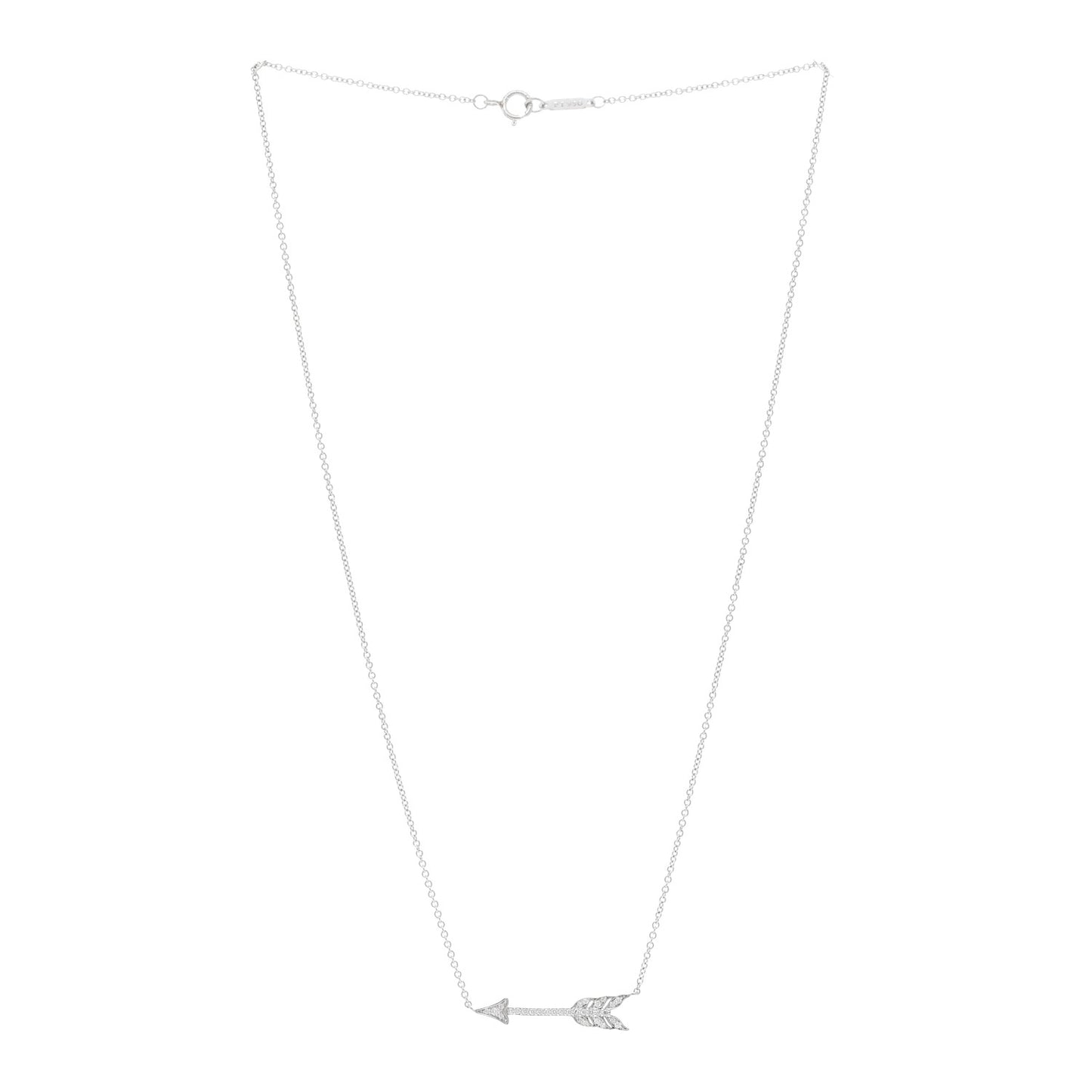 Platinum Diamond Arrow Pendant Necklace