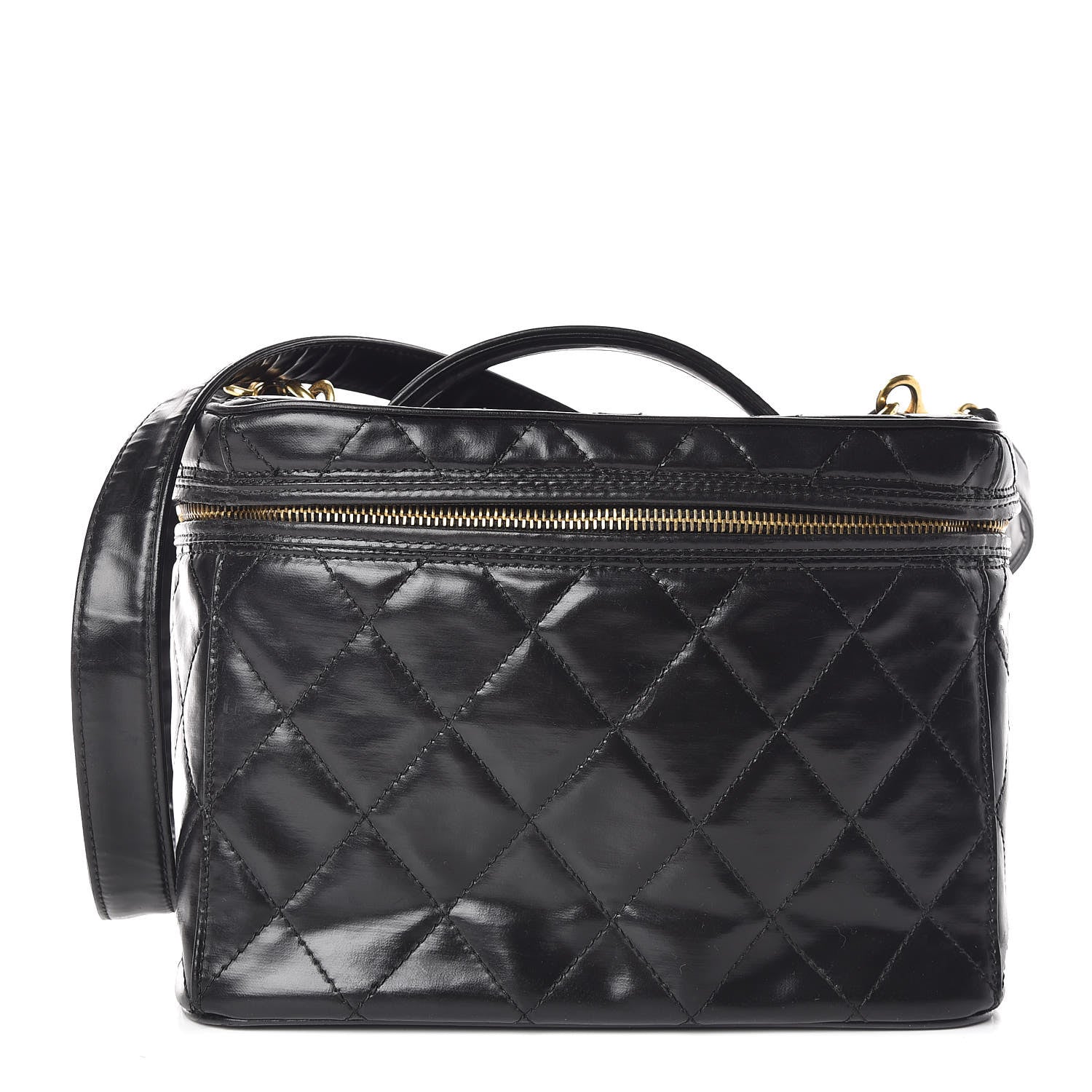 Chanel Lambskin Quilted Vanity Cosmetic Case Black 1 of 13