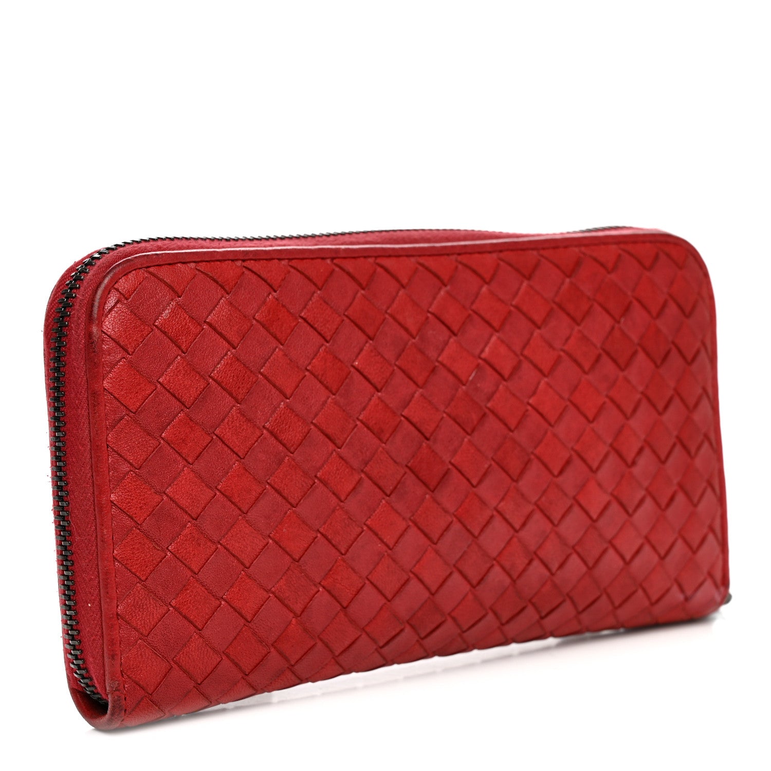 Bottega Veneta Nappa Intrecciato Zip Around Wallet Red 3 of 10