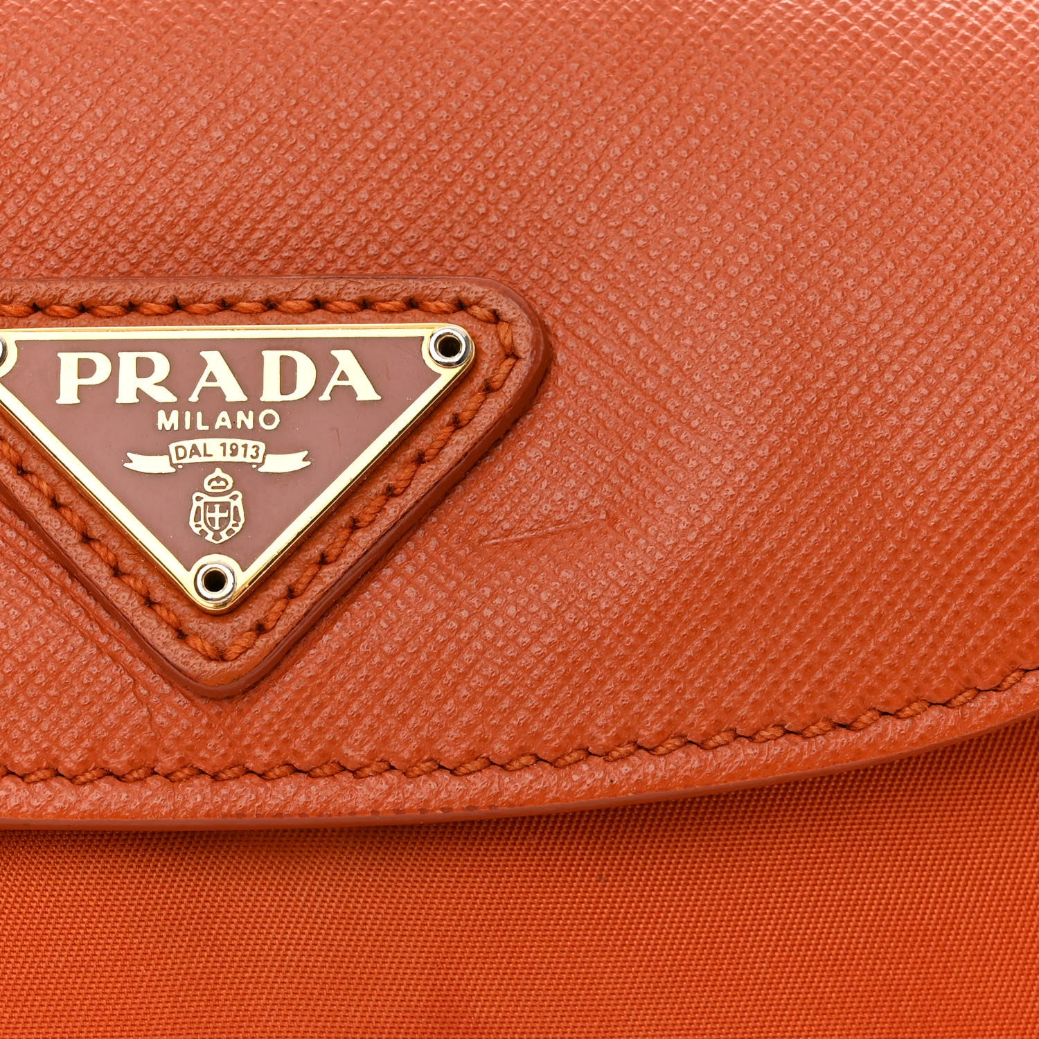 Prada Tessuto Nylon Saffiano Crossbody Bag Papaya 11 of 15