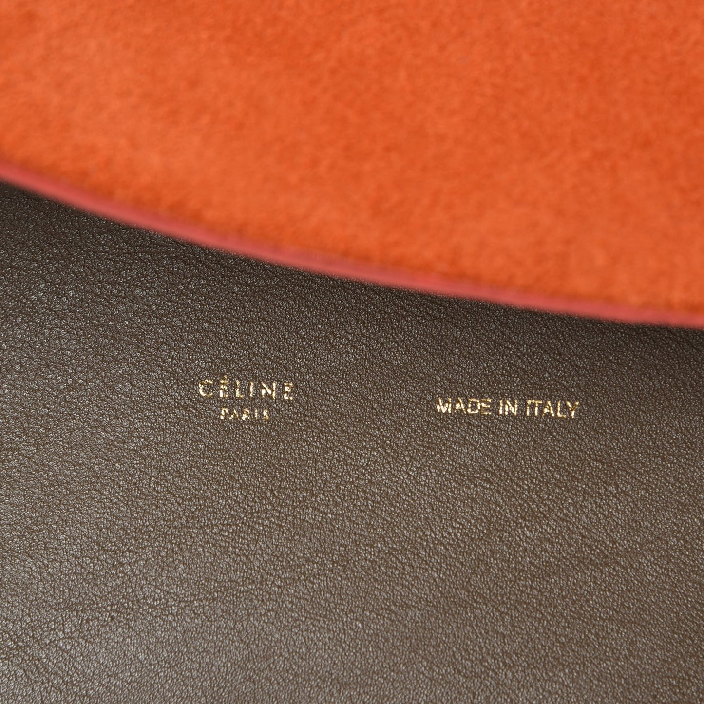 Calfskin Suede All Soft Shoulder Bag Bright Orange Cement Olive