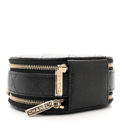 Chanel Caviar Quilted Round Handle With Care Vanity With Chain Black 4 of 11