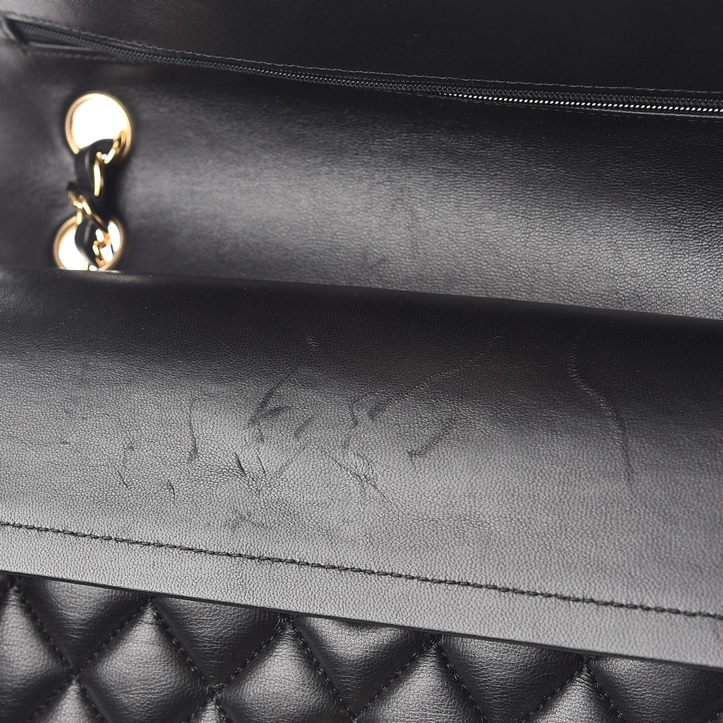 Lambskin Quilted Medium Double Flap Black