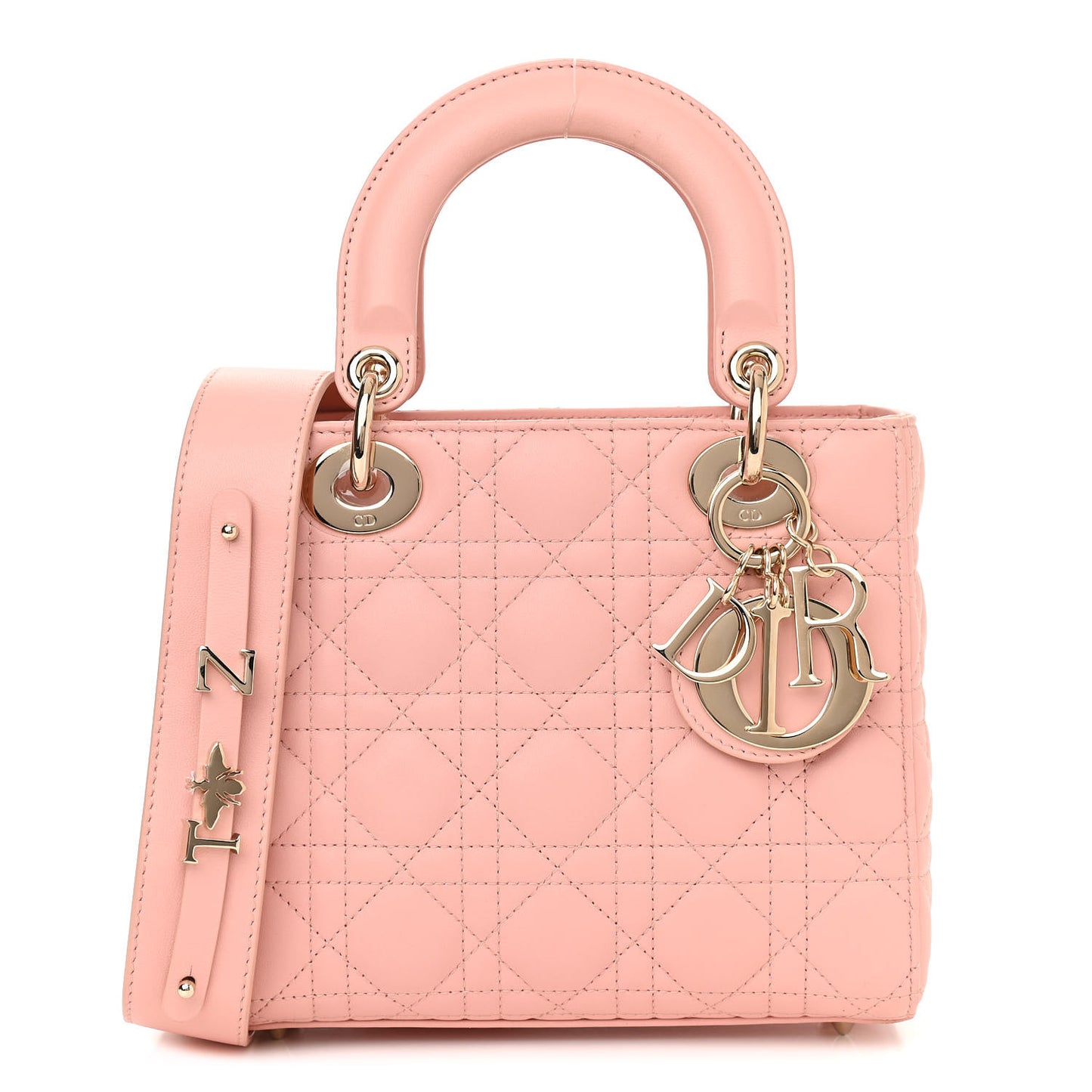 Lambskin Cannage Small My ABCDior Lady Dior Rose Clair