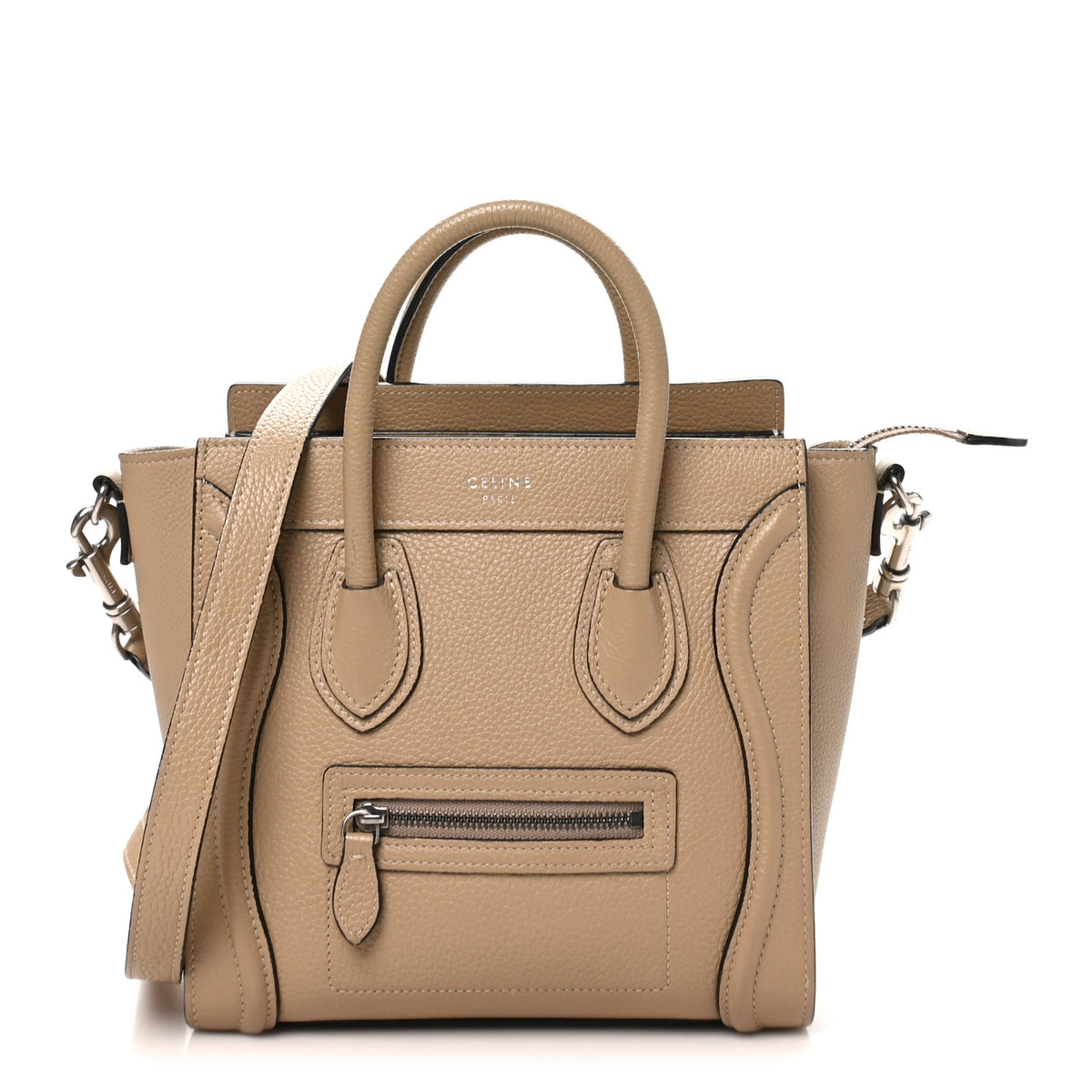 Drummed Calfskin Nano Luggage Dune