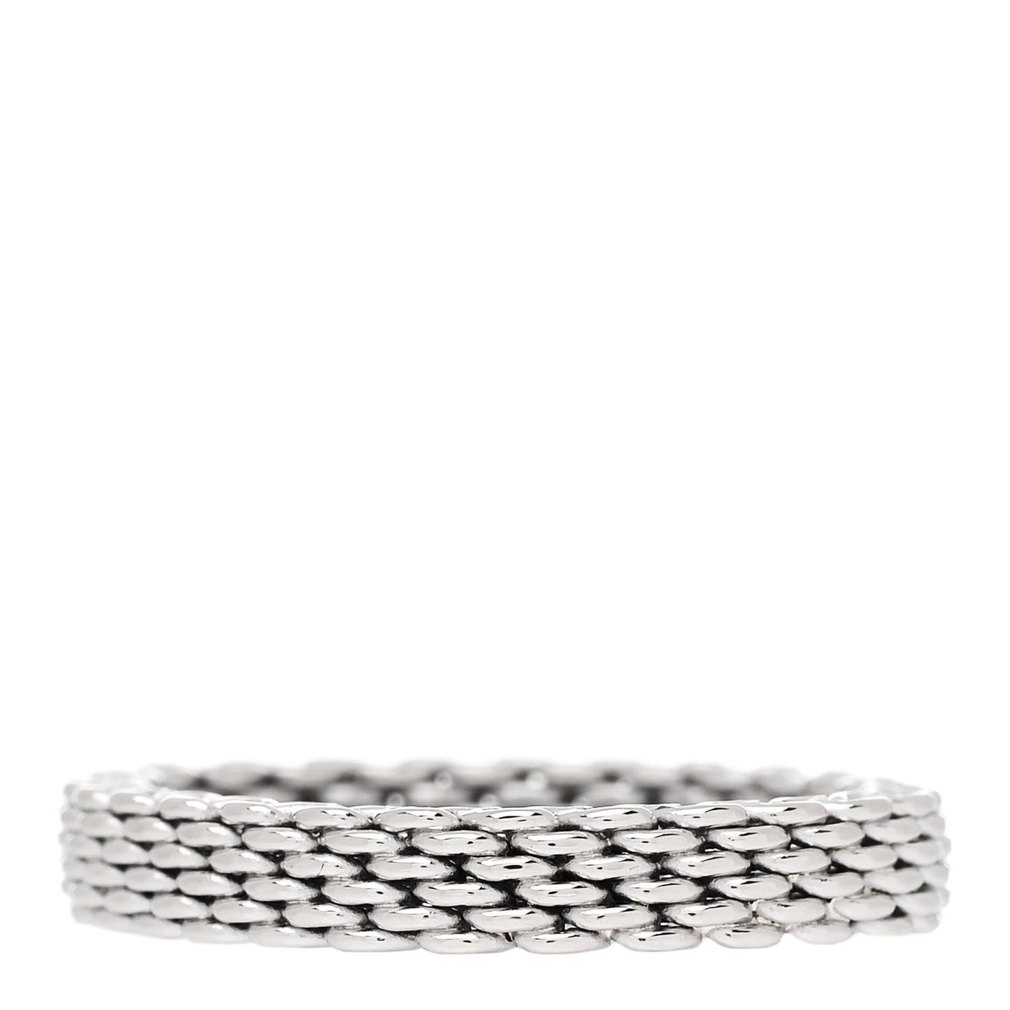 18K White Gold Narrow Mesh Somerset Ring 58 8.5
