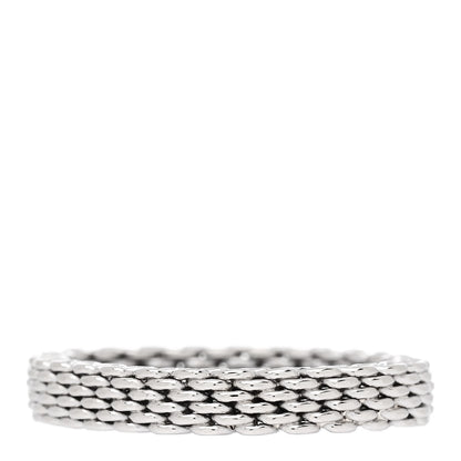 Tiffany 18K White Gold Narrow Mesh Somerset Ring 58 8.5 3 of 4