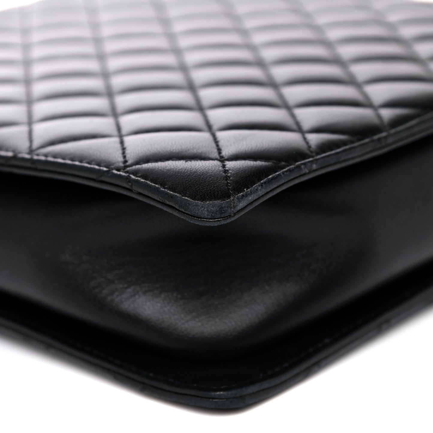 Lambskin Quilted Square Shopping Tote So Black