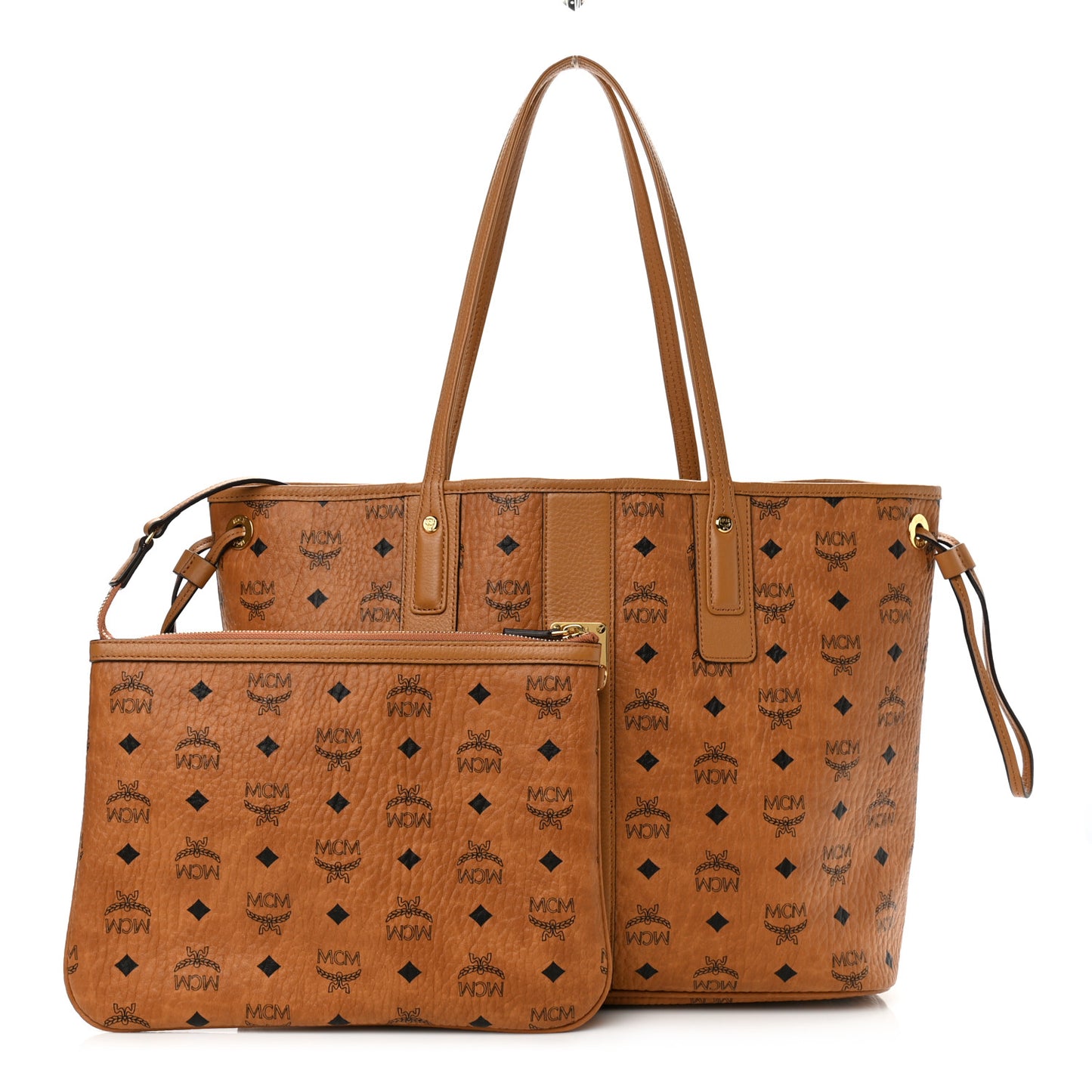 Visetos Medium Liz Reversible Shopper Tote Cognac