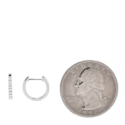 Anita Ko 18K White Gold Diamond Small Huggie Earrings 2 of 5