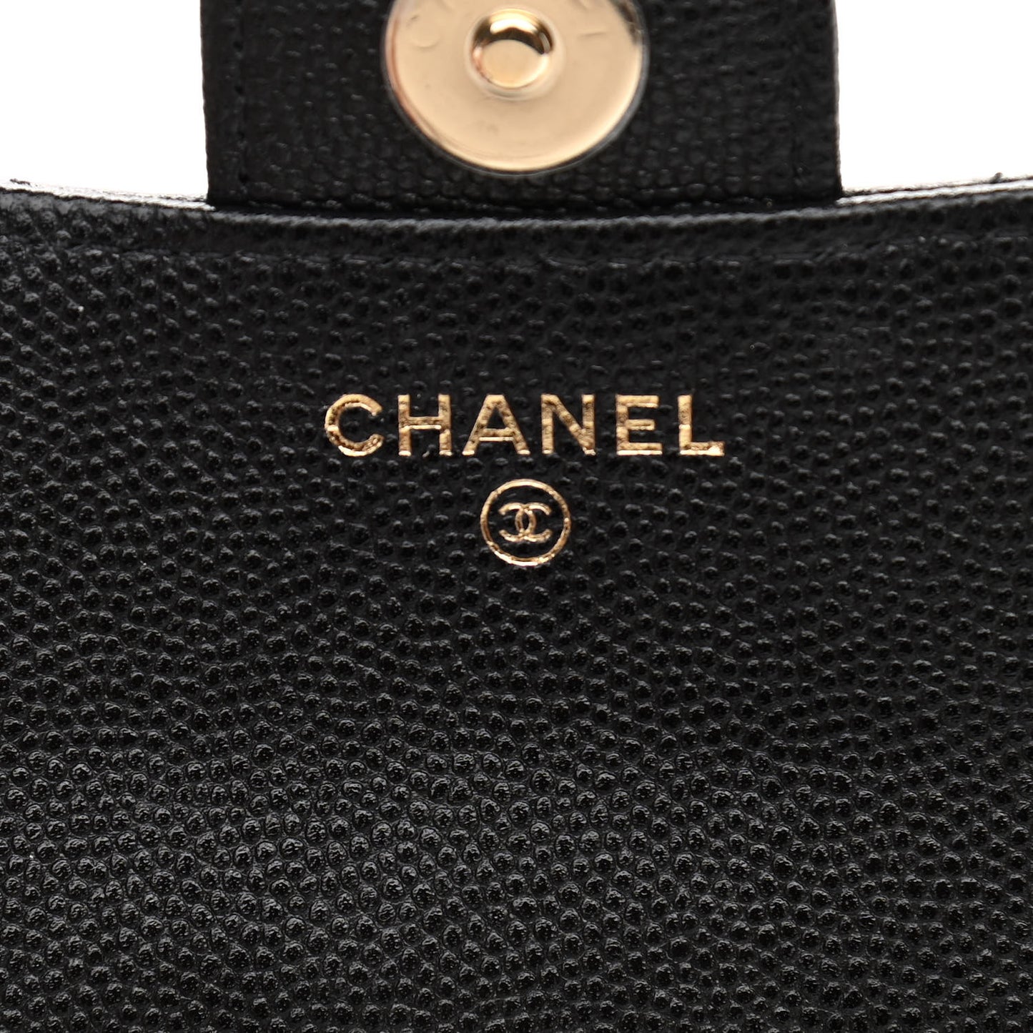 Caviar Quilted Flap Phone Holder With Chain Black