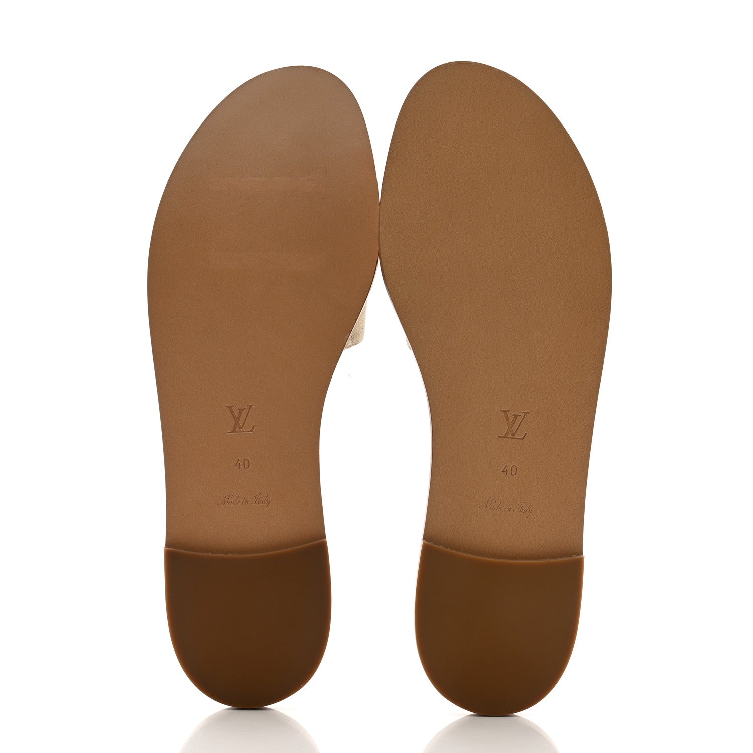 Louis Vuitton Monoglam Lock It Flat Mule 40 Gold 6 of 9