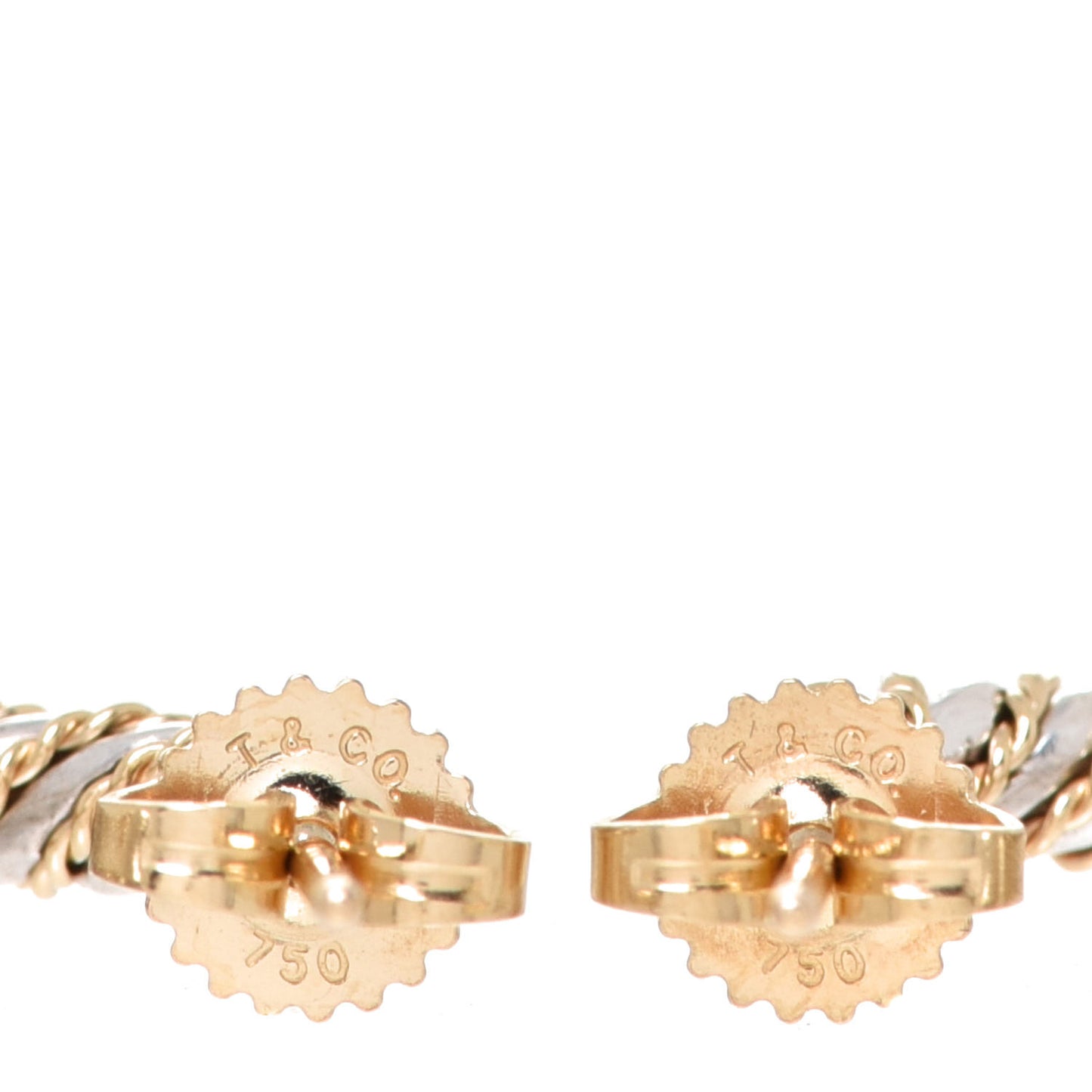 Sterling Silver 18K Yellow Gold Twisted Hoop Earrings