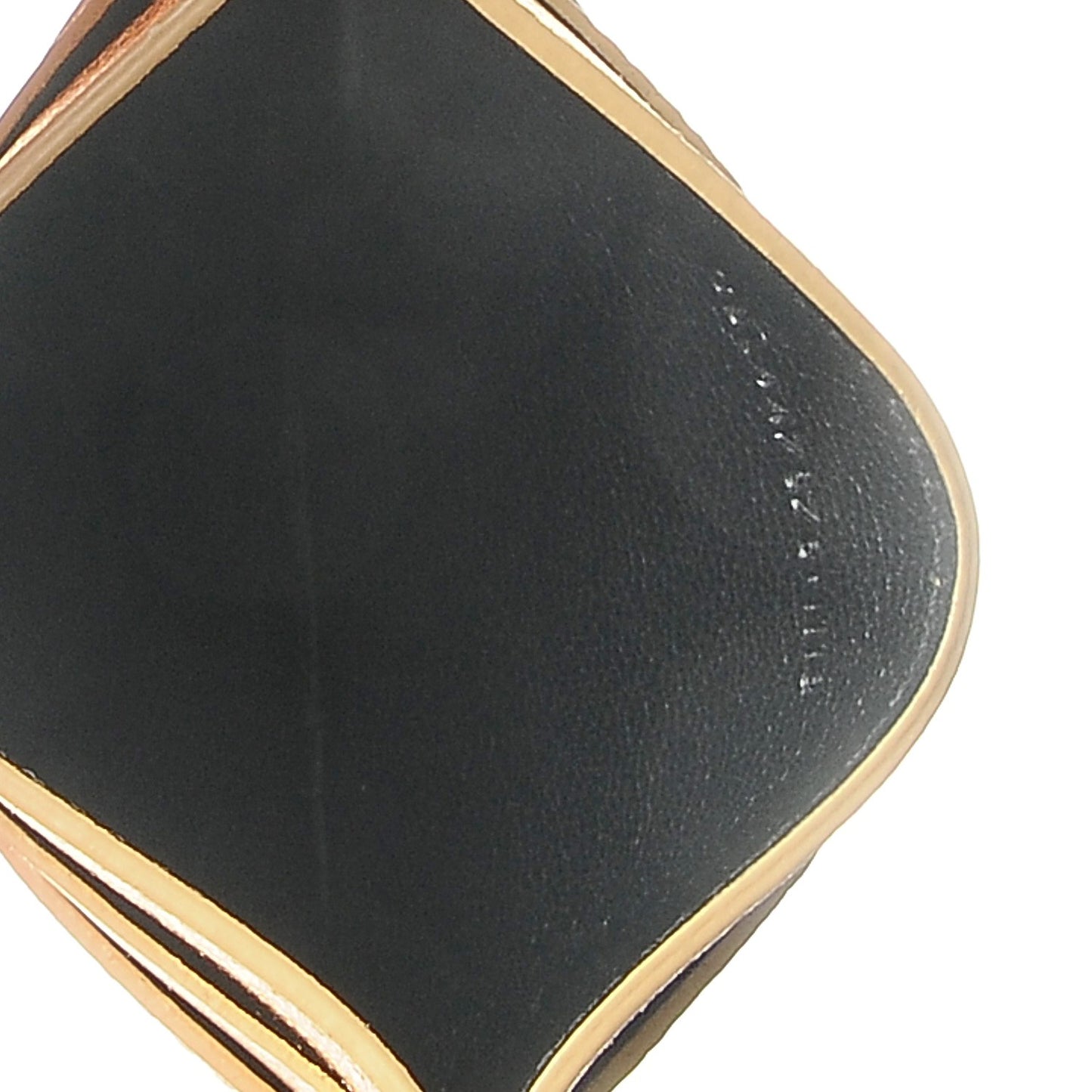 Metallic Calfskin Monogram Credit Card Case Gold