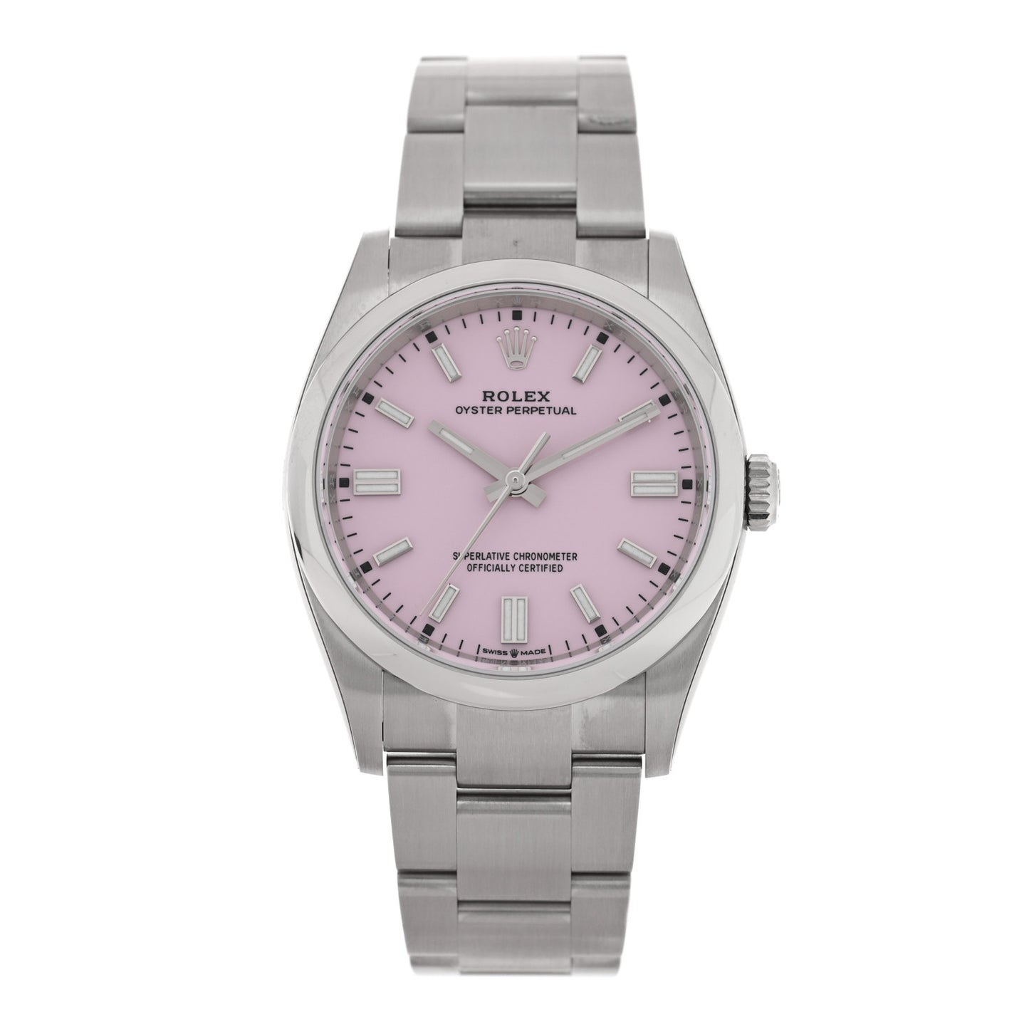 Stainless Steel 36mm Oyster Perpetual Watch Candy Pink 126000