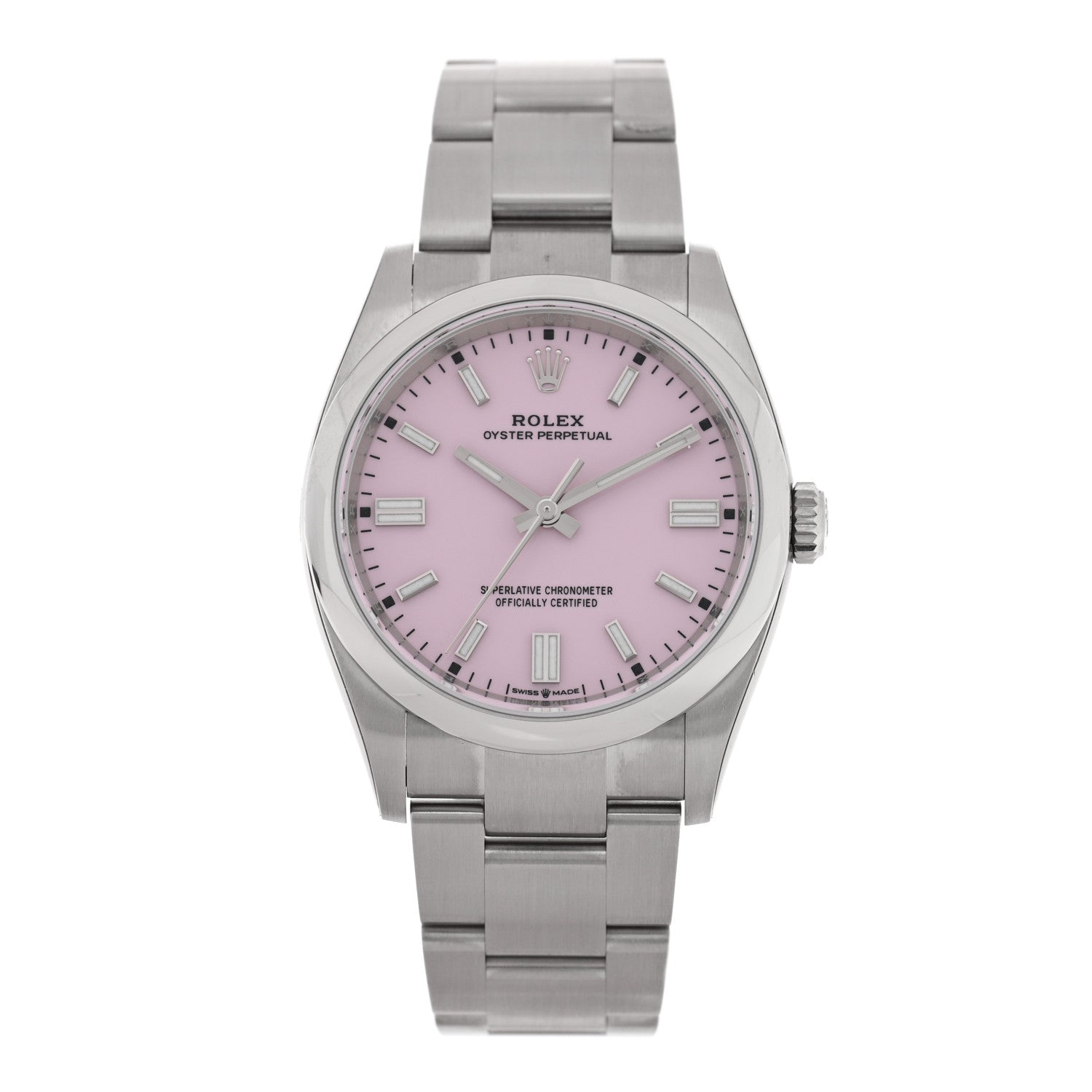 Rolex Stainless Steel 36mm Oyster Perpetual Watch Candy Pink 126000 1 of 5