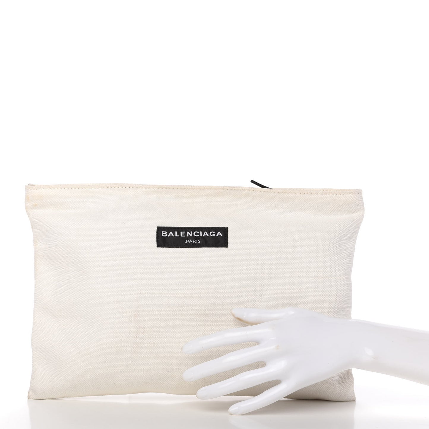 Cotton Canvas Logo Documents Case White