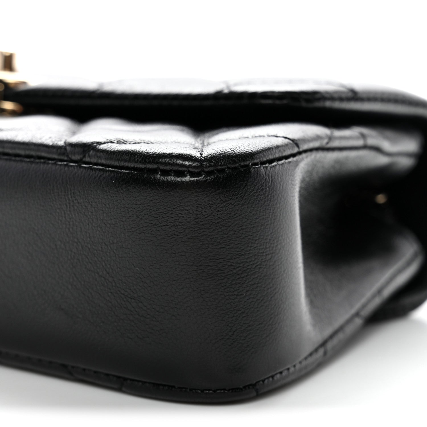 Chanel Lambskin Quilted Rectangular Phone Holder Clutch With Chain Black 10 of 11
