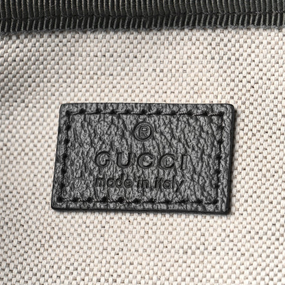 Gucci GG Supreme Monogram Textured Dollar Calfskin Medium Ophidia Double Buckle Backpack Grey Black Graphite Grey 5 of 7