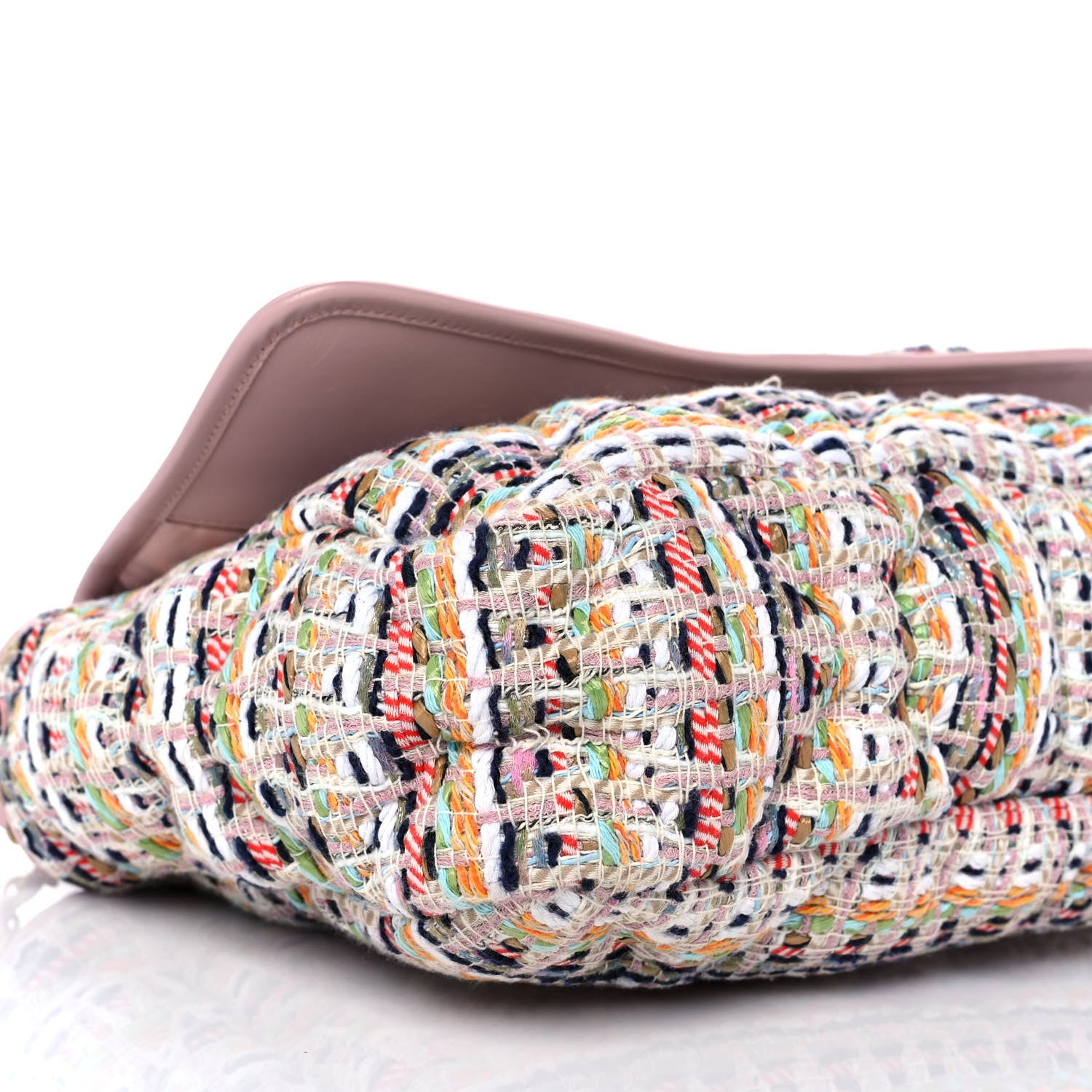 Chanel Lambskin Tweed Maxi Flap Pink Multicolor 8 of 10