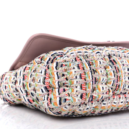 Chanel Lambskin Tweed Maxi Flap Pink Multicolor 8 of 10