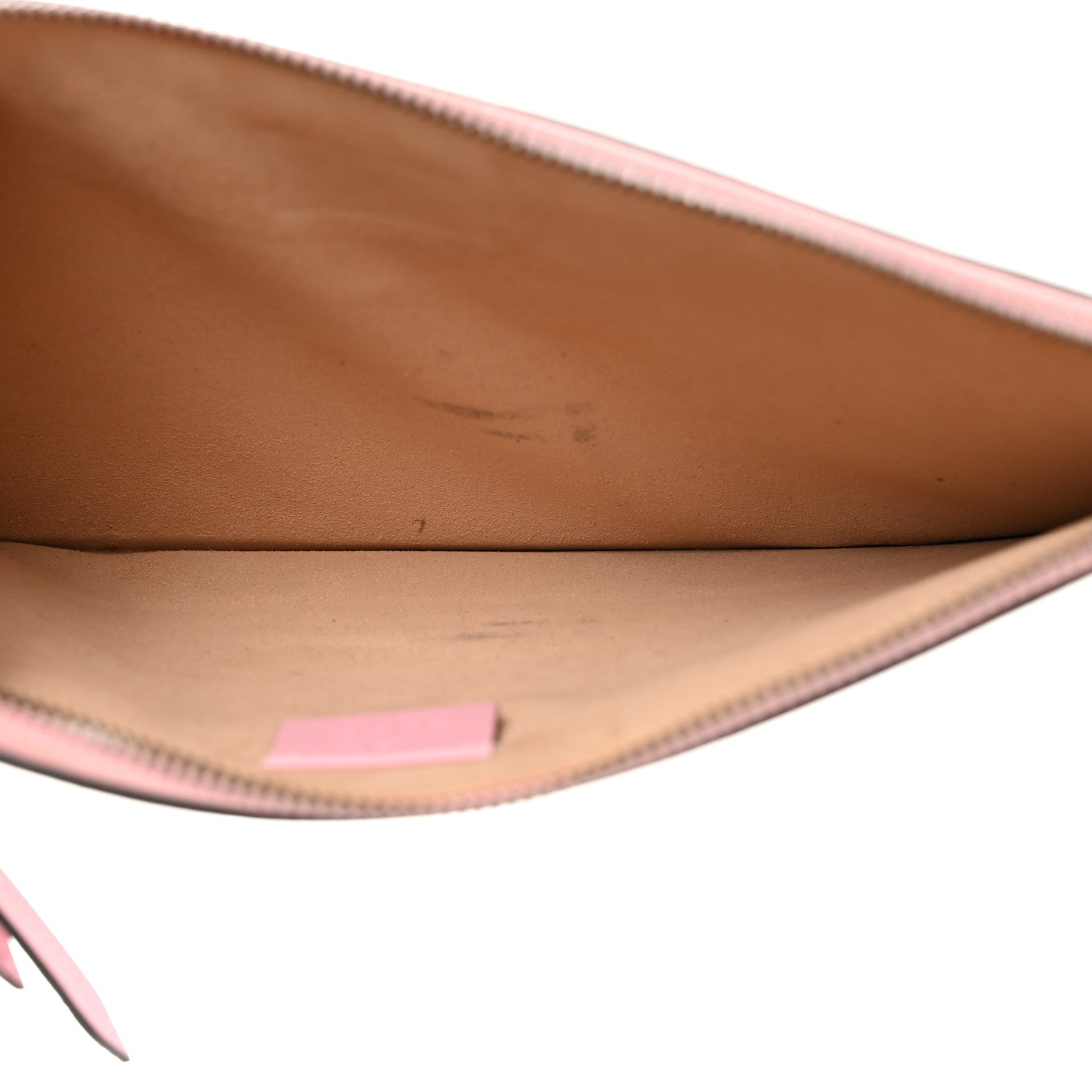 Gucci Calfskin Striped Oversized Bee Zip Pouch White Pink Red 5 of 9