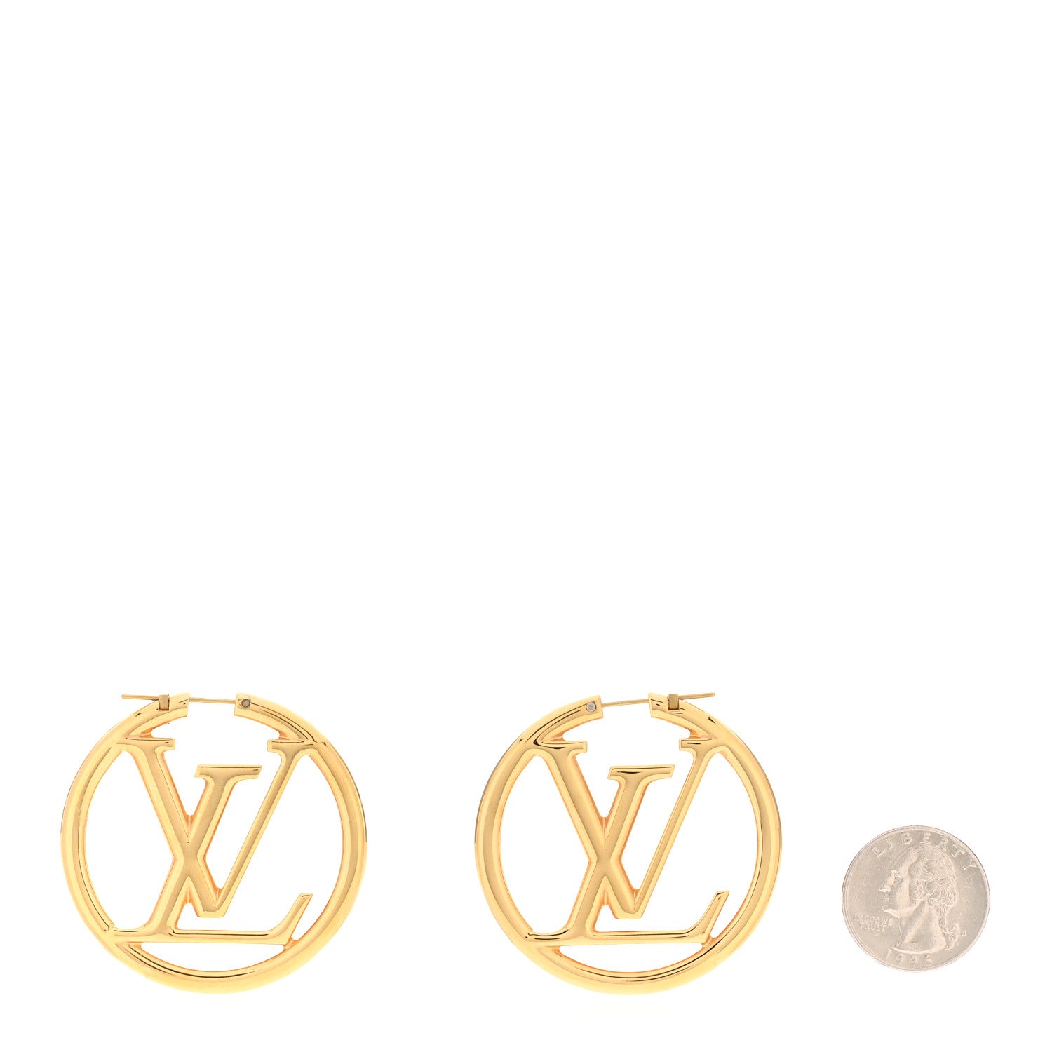 Louis Vuitton Metal Louise Hoop Earrings Gold 2 of 4