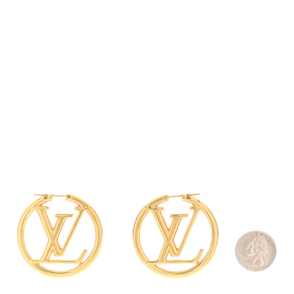Louis Vuitton Metal Louise Hoop Earrings Gold 2 of 4