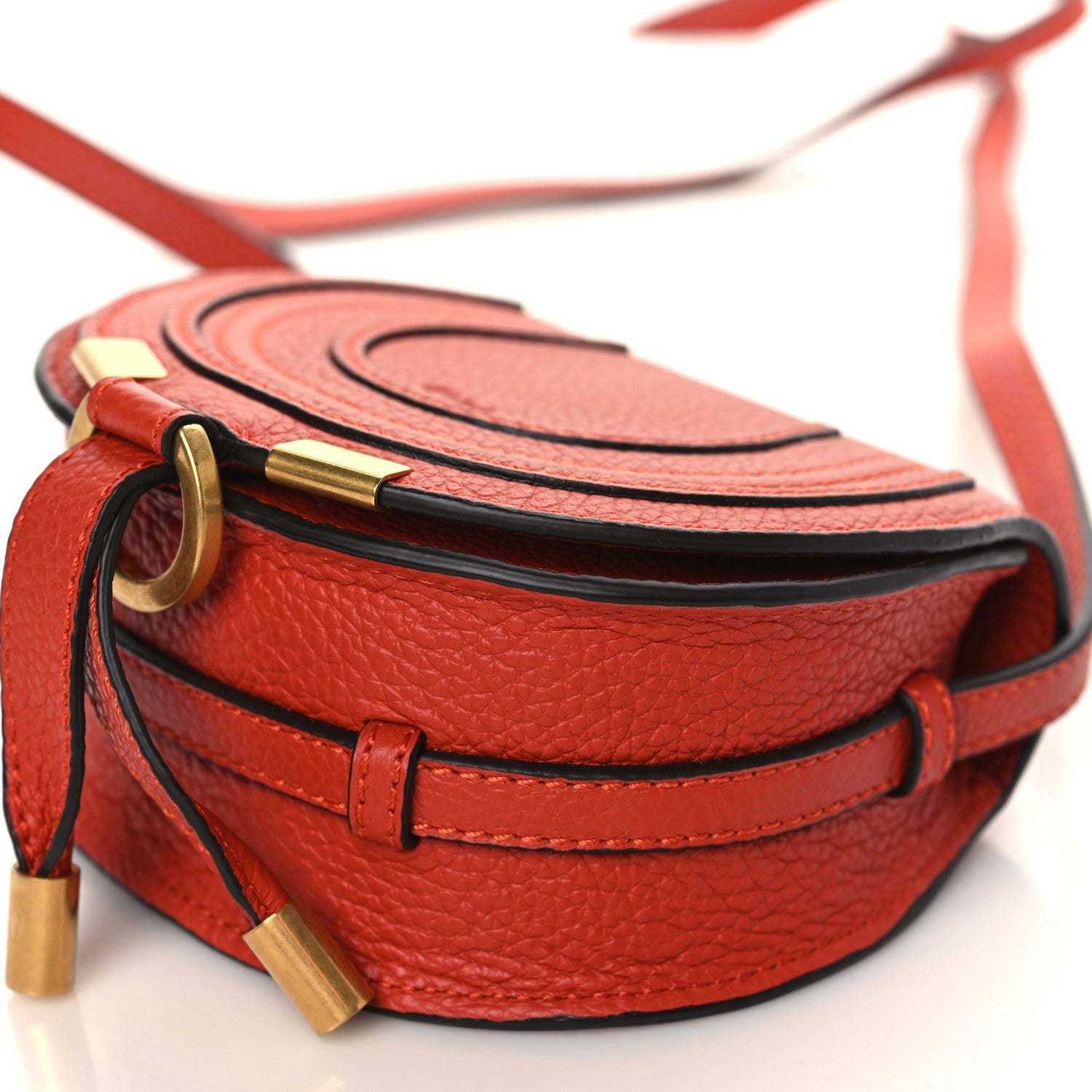 Chloe Calfskin Nano Marcie Saddle Bag Red Ochre 8 of 8
