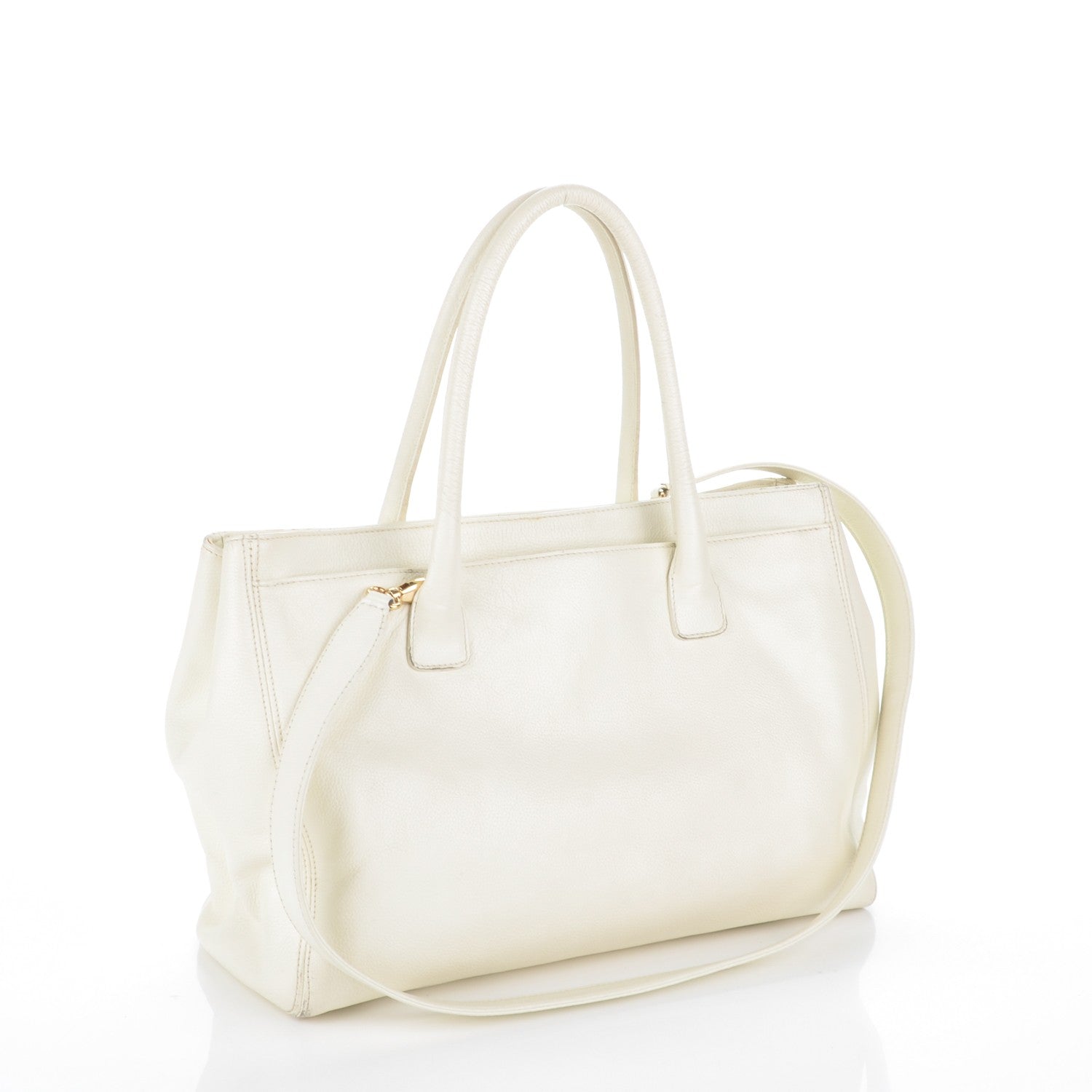Chanel Calfskin Cerf Executive Shopper Tote White 3 of 13