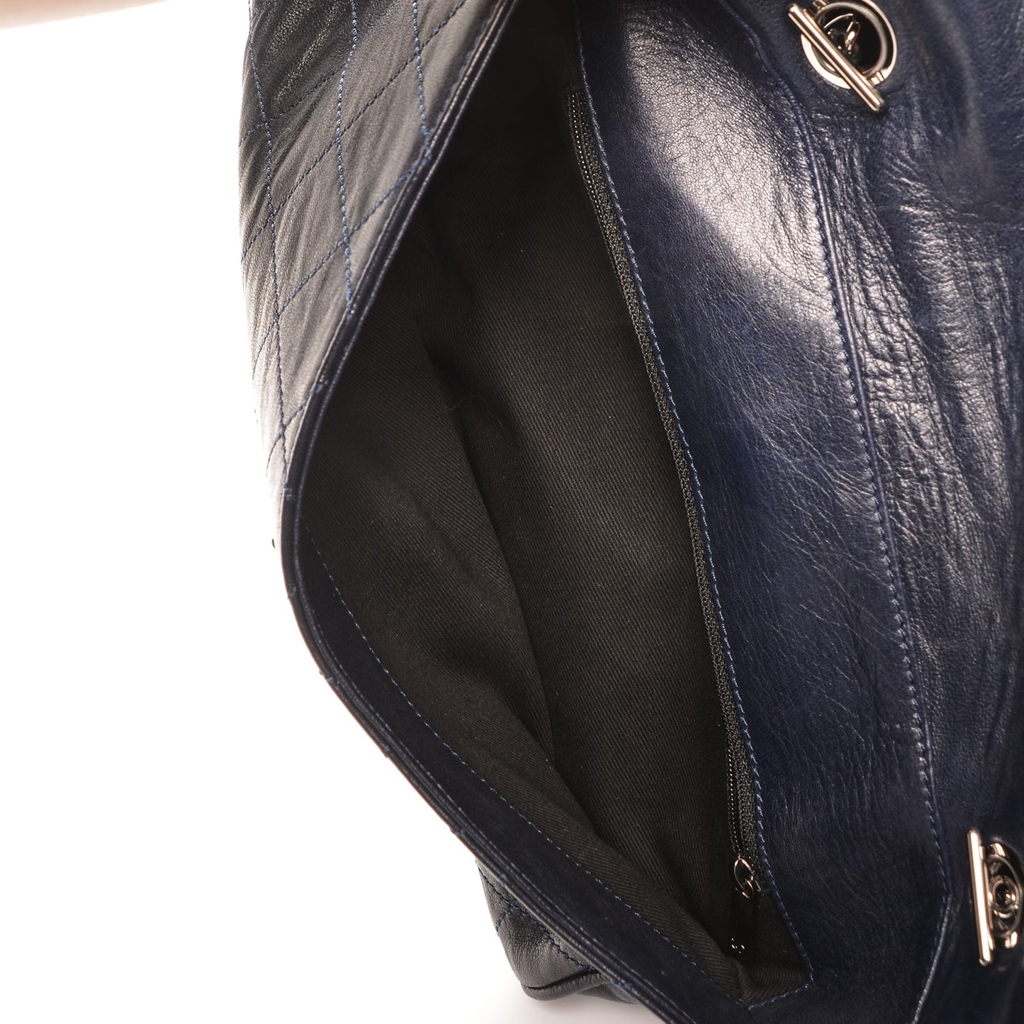 Lambskin Quilted Ritz Flap Dark Blue