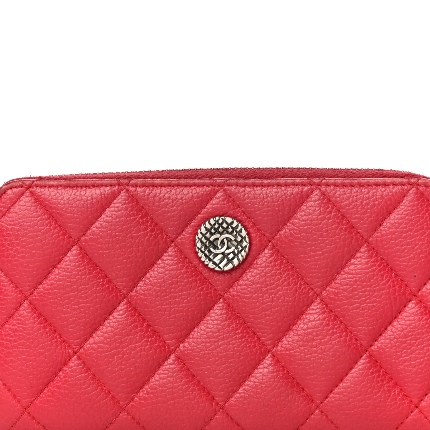 Chanel Caviar Quilted Small Zip Around Wallet Red 9 of 19