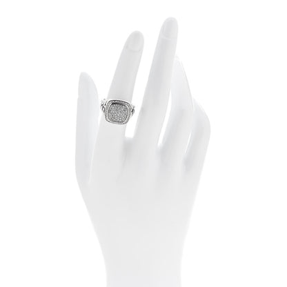 David Yurman Sterling Silver Diamond 11mm Albion Pave Ring 52 6 2 of 5