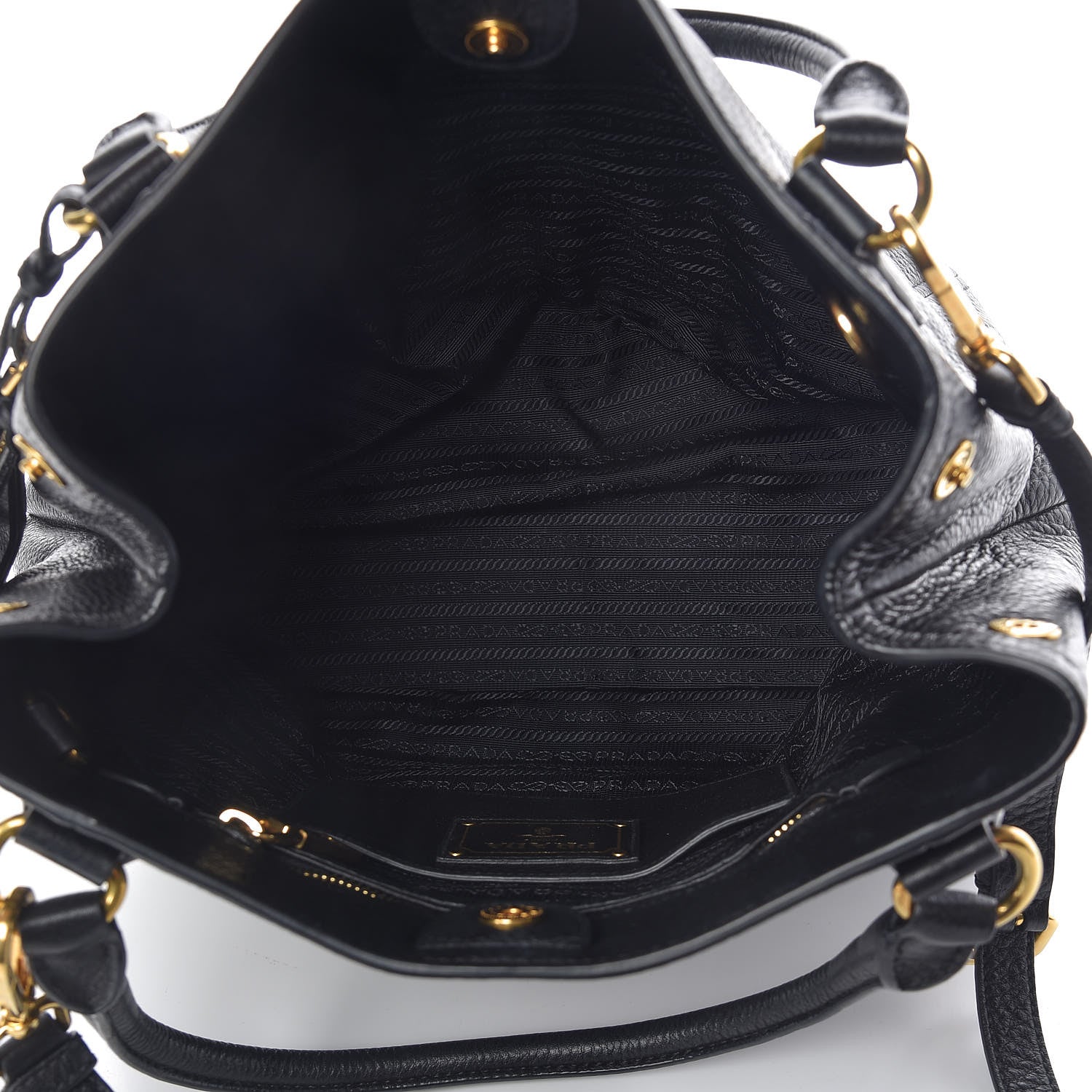 Prada Vitello Daino Tote Black 5 of 9