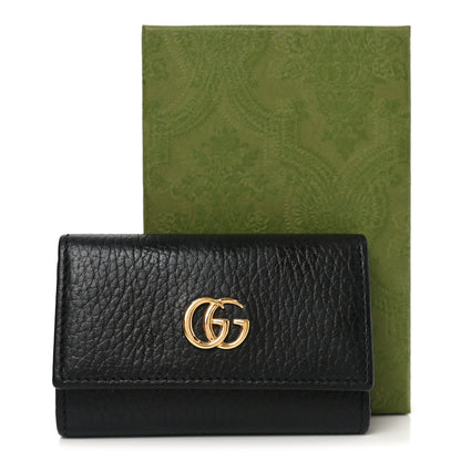 Gucci Pebbled Calfskin GG Marmont 6 Key Holder Black 8 of 8