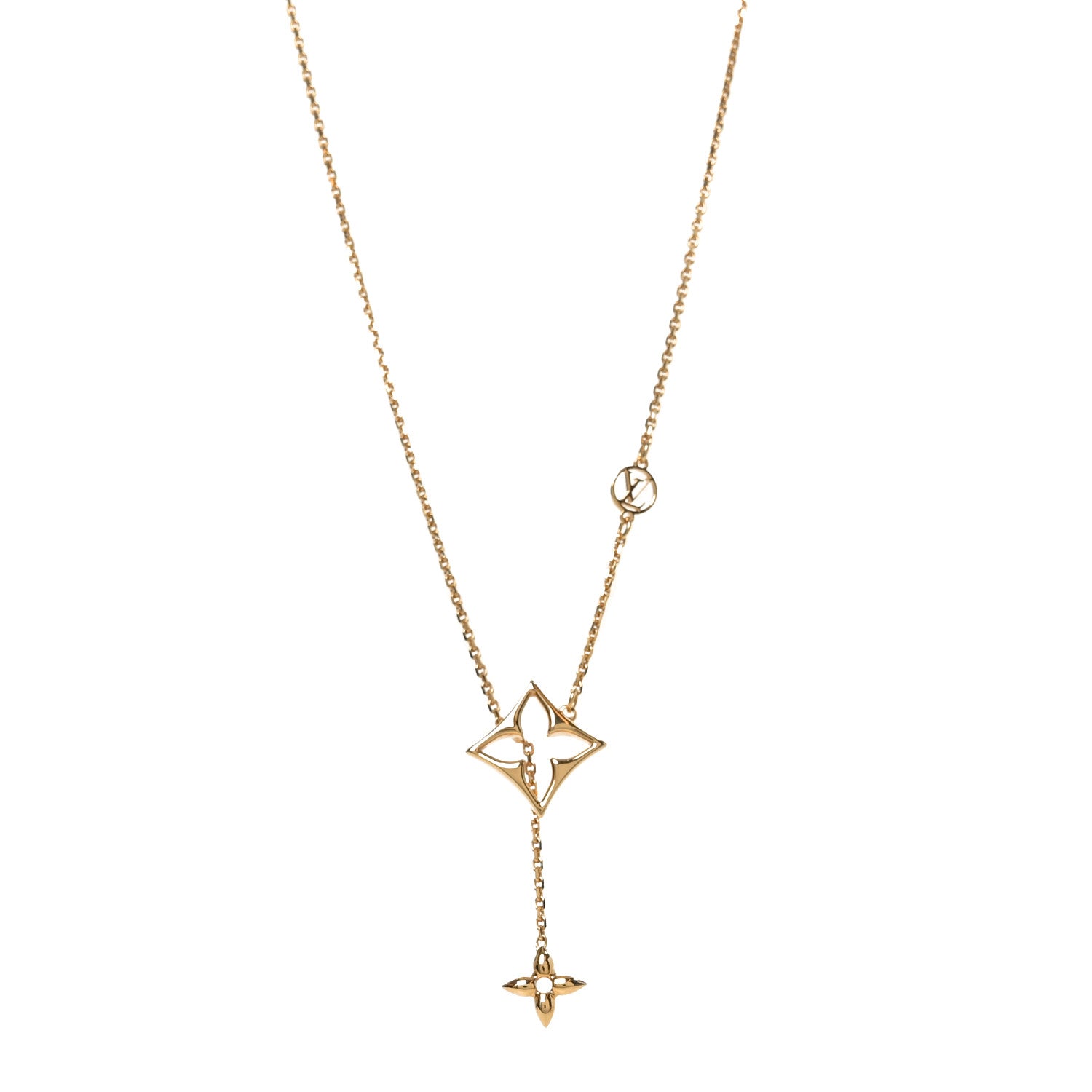 Louis Vuitton Metal LV Flowergram Necklace Gold 1 of 5