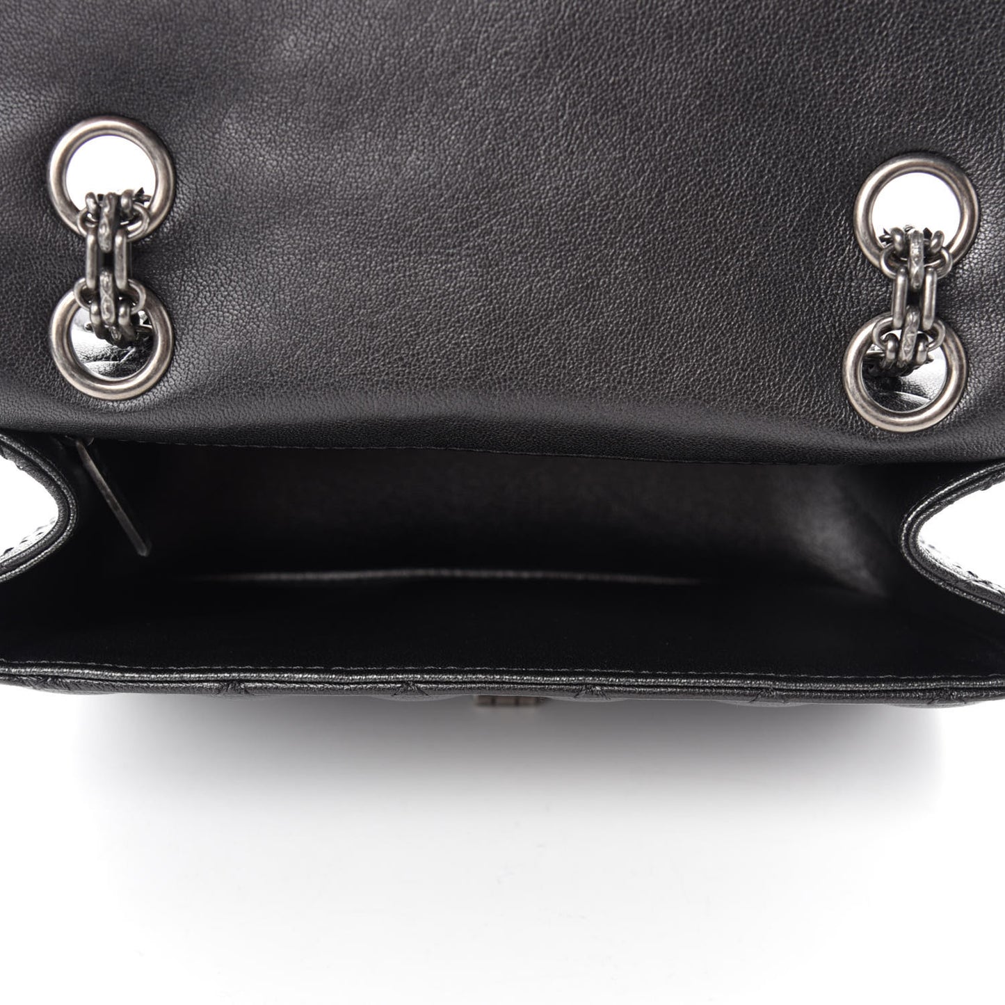 Goatskin Quilted 2.55 Reissue Mini Flap Dark Silver