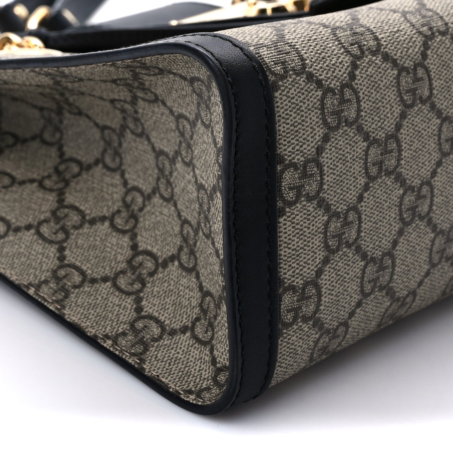 GG Supreme Monogram Small Padlock Tote Black