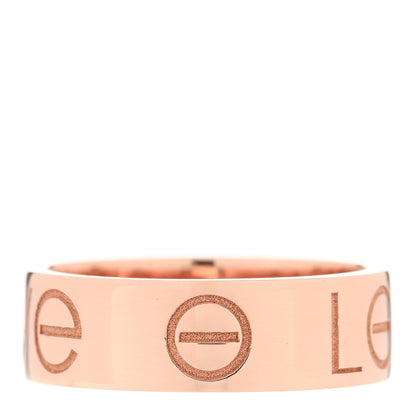 Cartier 18K Pink Gold 5.5mm Engraved LOVE Ring 49 5 3 of 4