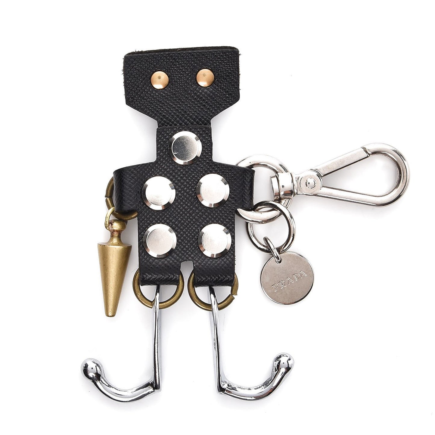 Saffiano Robot Trick Keychain Black
