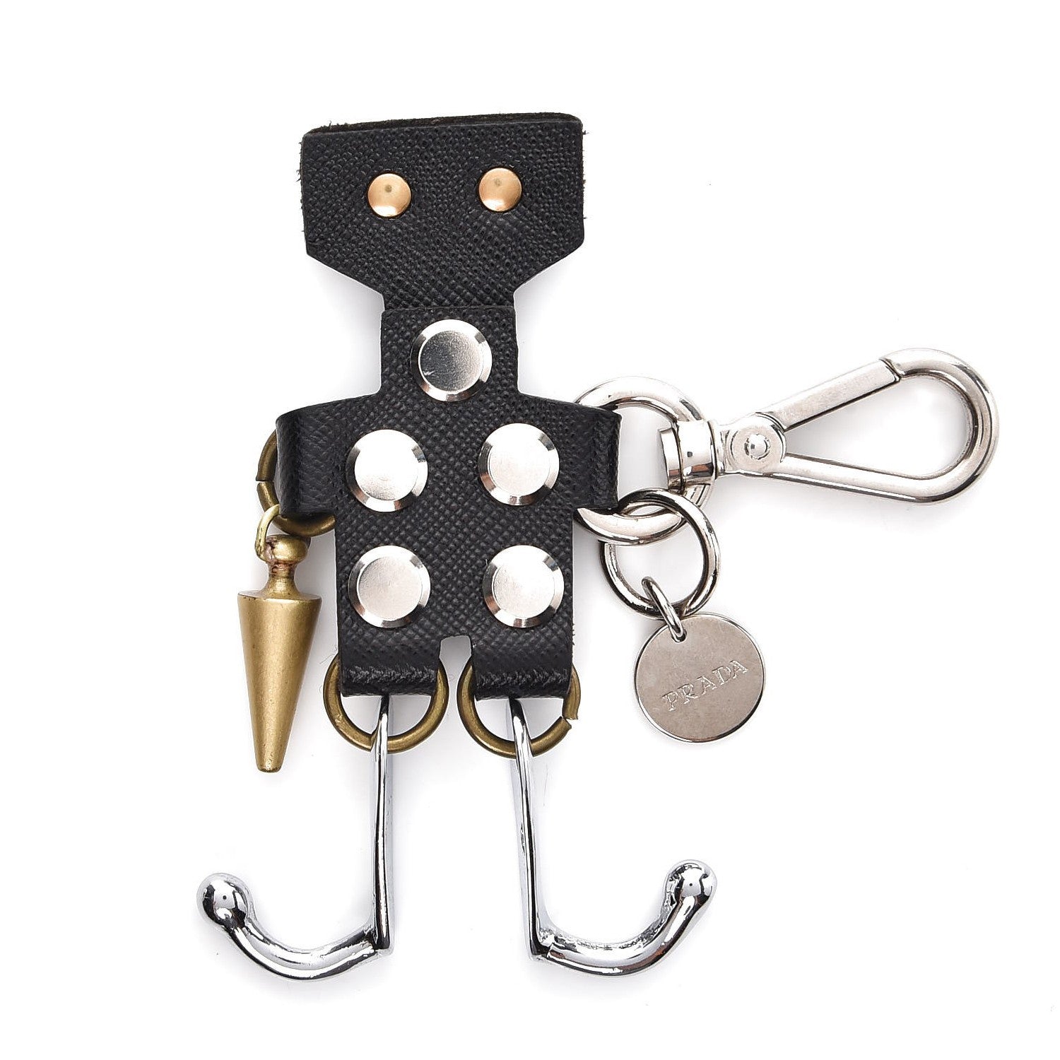 Prada Saffiano Robot Trick Keychain Black 1 of 4