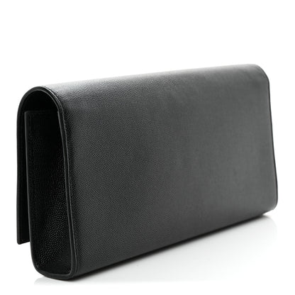Saint Laurent Grain De Poudre Monogram Cassandre Clutch Black 3 of 17
