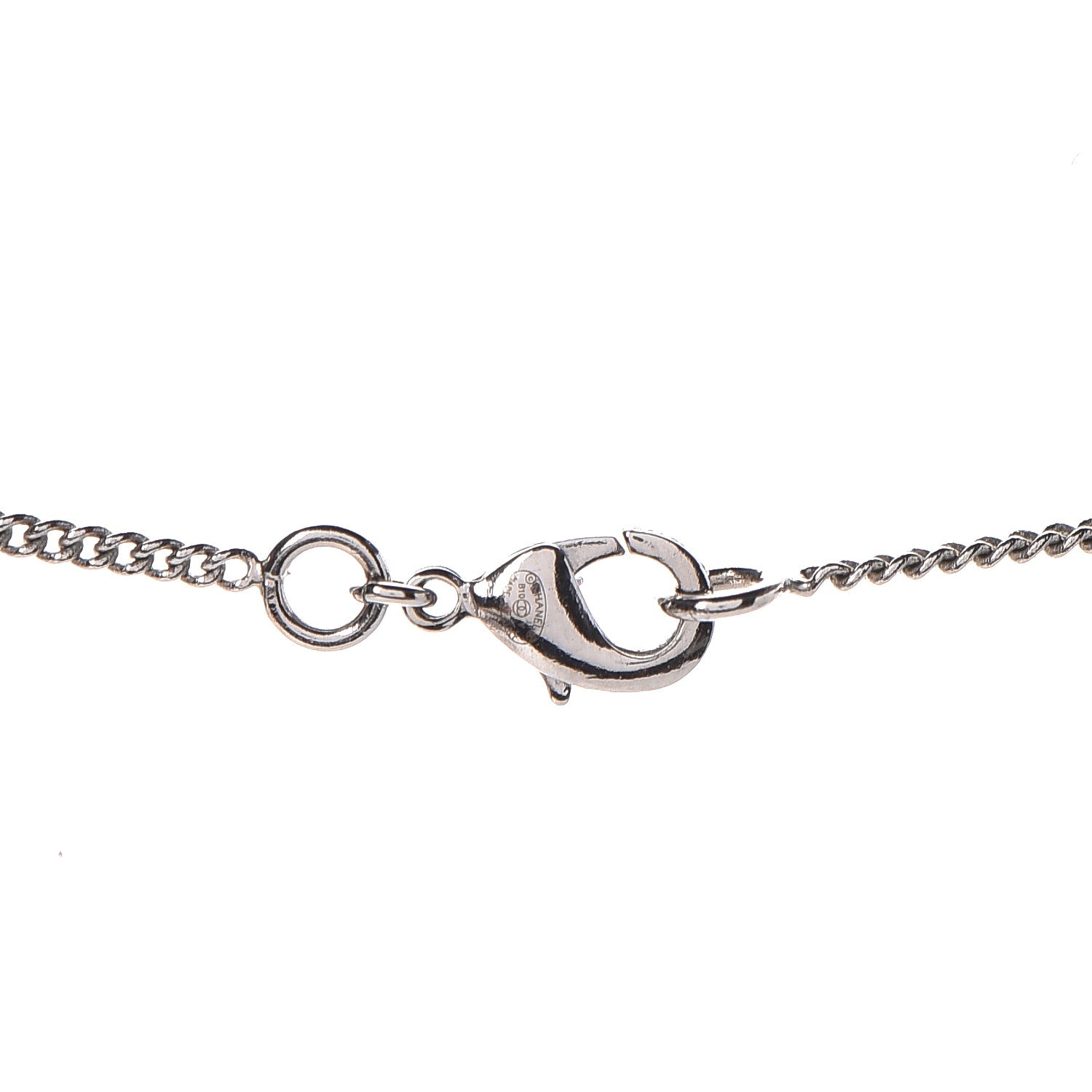 Chanel Crystal Timeless CC Necklace Silver 5 of 6