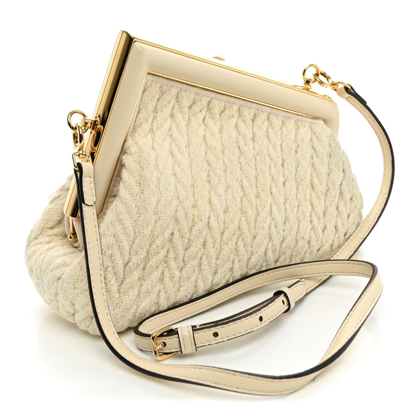 Woven Knit Nappa Small Fendi First White