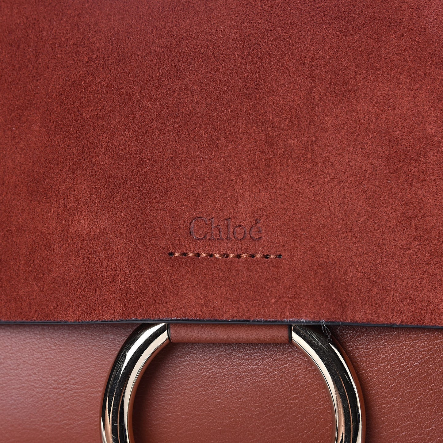 Suede Calfskin Small Faye Shoulder Bag Saffron Red