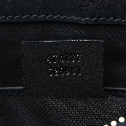 Gucci GG Supreme Monogram Appia Calfskin Web Flat Messenger Bag Black Grey 7 of 9